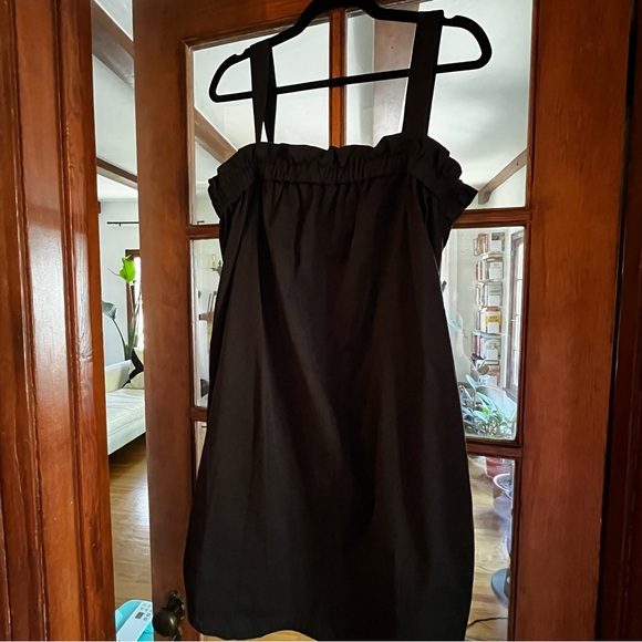 Never Worn Everlane The Paperbag Black Mini Dress Large - Picture 2 of 8